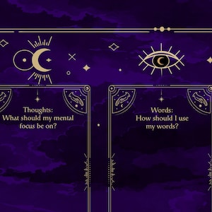 Tarot Mat - 3 Card Spread &quot;Thoughts - Words - Actions&quot;