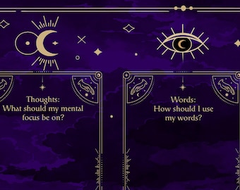 Tarot Mat - 3 Card Spread "Thoughts - Words - Actions"