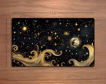 Tarot Mat - Starry Celestial Altar Cloth, 23.6" Desk Accessory