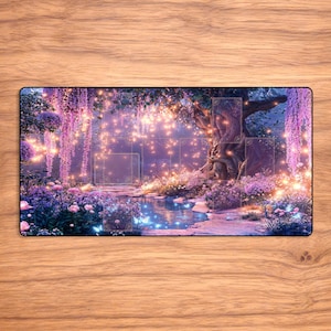 Magical Forest Tarot Mat Card Spaces Only, Fine Quality Altar Mat, Celtic Cross Layout with Card Placement Guides