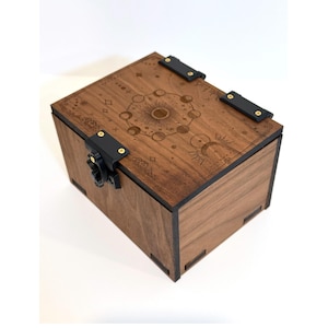 Handmade Wood Tarot Box, Celestial Tarot Card Holder, Tarot Reading Card Storage, Walnut Wood, Love Reading, Gift for Tarot Lover