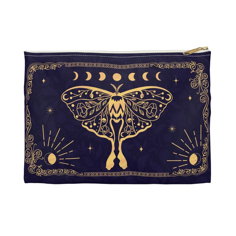 Luna Moth Tarot Bag: custodia protettiva con cerniera per mazzi di tarocchi immagine 3