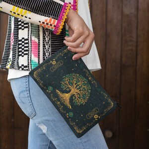 Tree of Life Tarot Bag: Zippered Protective Tarot Deck Pouch image 2