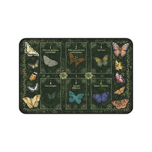 Tappetino per Tarocchi Butterfly - Tappetino per Altare Alternativo a 6 Carte, Panno per Tarocchi per Letture, Guida Alternativa