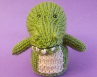 Crocodile Toy Knitting Pattern (PDF) Toy, Egg Cozy & Finger Puppet instructions included