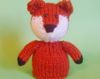 Fox Toy Knitting Pattern (PDF) Legs, Egg Cozy & Finger Puppet instructions included