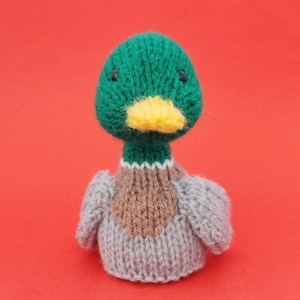 Duck Toy Knitting Pattern (PDF) Toy, Egg Cozy & Finger Puppet instructions included