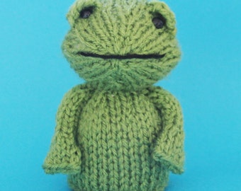 Frog Toy Knitting Pattern (PDF)  Legs, Egg Cozy & Finger Puppet instructions included