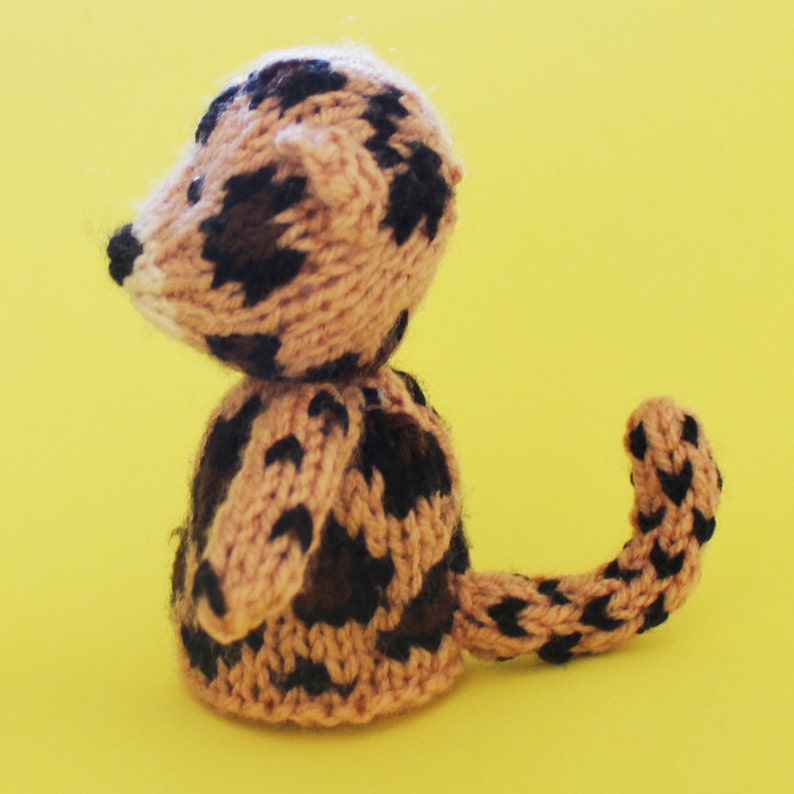 Leopard Toy Knitting Pattern PDF Toy, Egg Cozy & Finger Puppet instructions included image 2