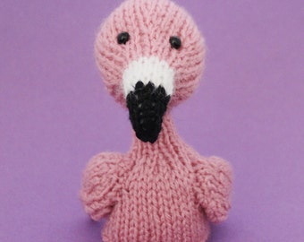 Flamingo Toy Knitting Pattern, With Finger Puppet and Egg cozy Body, 3 Leg Options, Instant Download PDF