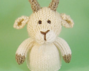 Goat Toy Knitting Pattern (PDF) Toy, Egg Cozy & Finger Puppet instructions included