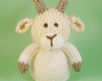 Goat Toy Knitting Pattern (PDF) mit Eierwärmer, Eierwärmer & Fingerpuppe (Anleitung enthalten)