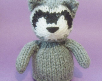 Raccoon Toy Knitting Pattern (legs included) - PDF