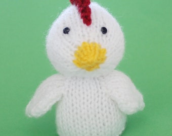 Chicken Toy Knitting Pattern (PDF) Legs, Egg Cozy & Finger Puppet instructions included