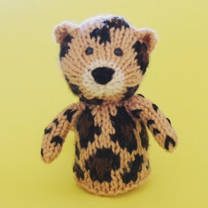 Leopard Toy Knitting Pattern PDF Toy, Egg Cozy & Finger Puppet instructions included image 1