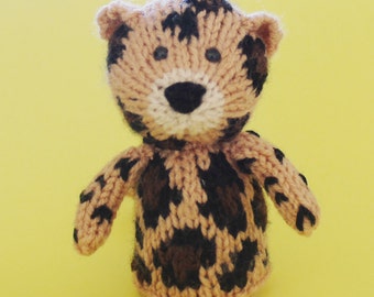 Leopard Toy Strickmuster (PDF) Spielzeug, Eierwärmer & Fingerpuppe inklusive Anleitung