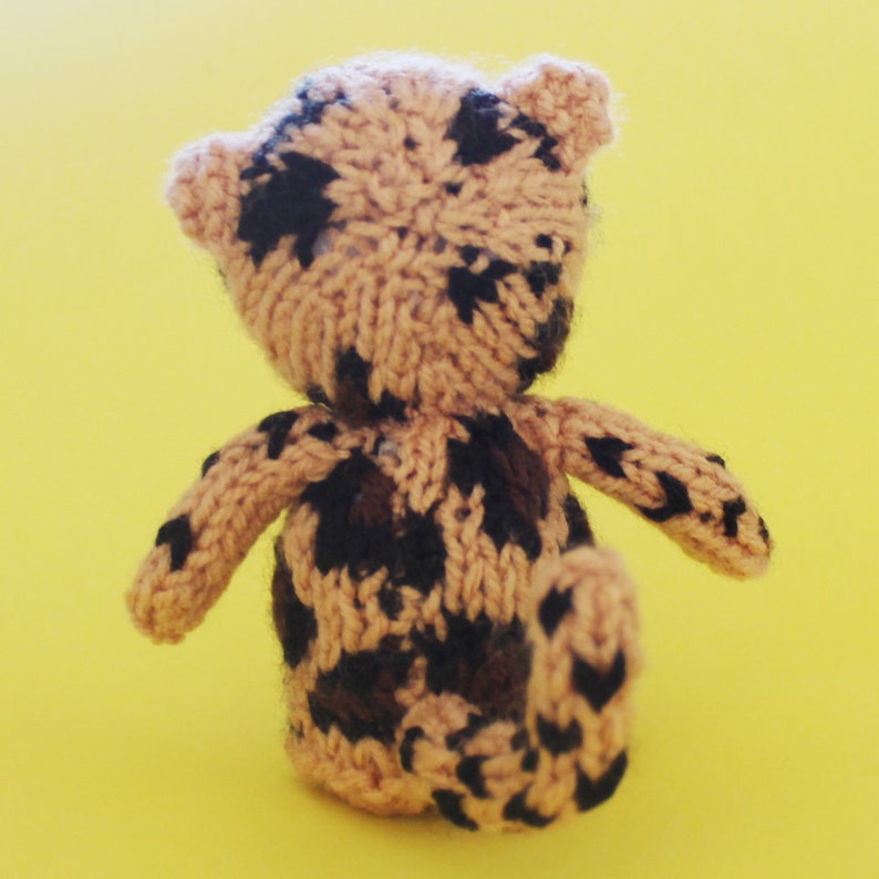 Leopard Toy Knitting Pattern PDF Toy, Egg Cozy & Finger Puppet instructions included image 3
