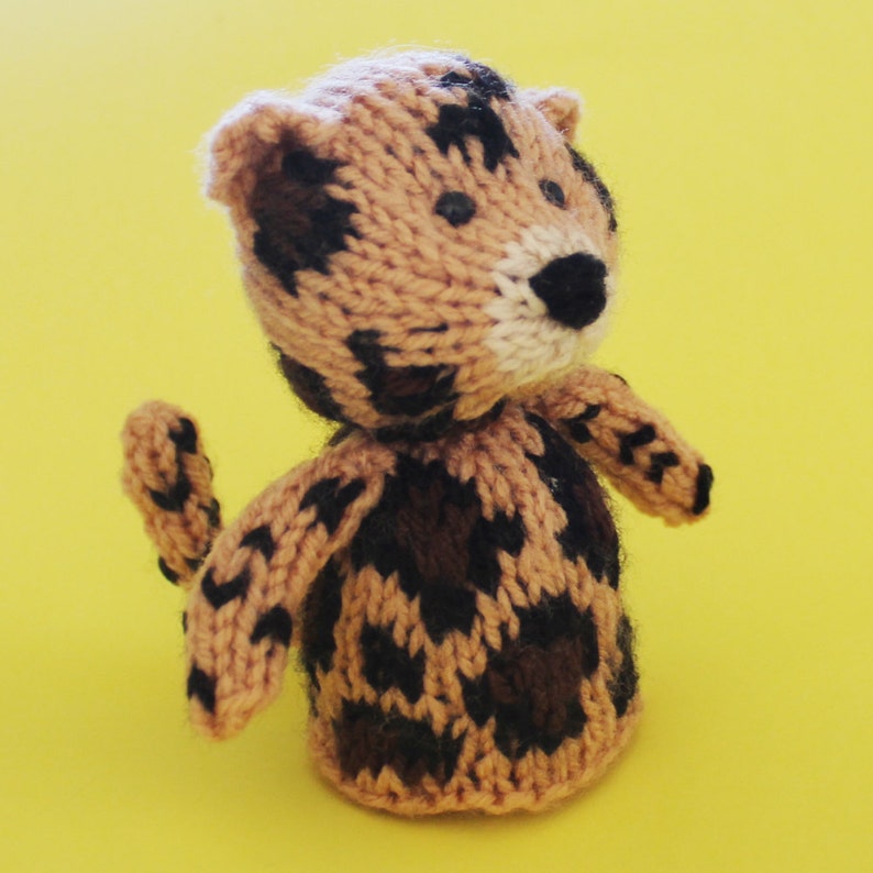 Leopard Toy Knitting Pattern PDF Toy, Egg Cozy & Finger Puppet instructions included image 4