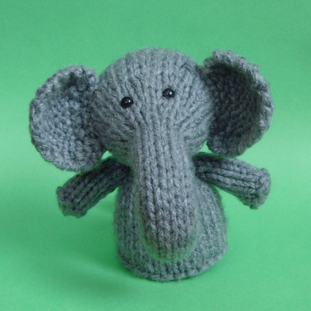 Elephant Toy Knitting Pattern PDF Legs, Egg Cozy & Finger Puppet  Instructions Included - Etsy