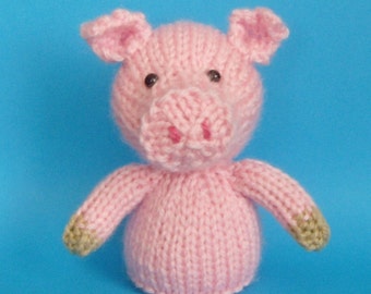 Pig Toy Knitting Pattern (PDF)  Legs, Egg Cozy & Finger Puppet instructions included