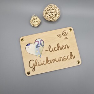 Holzkarte für Geldgeschenke, Geldgeschenk, Verpackung aus Holz, Holzkarte für Geldscheine, Kreatives Geldgeschenk, Originelles Geldgeschenk