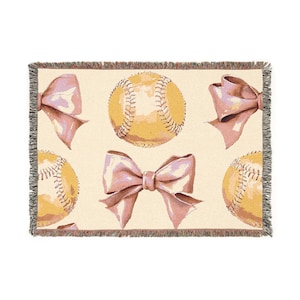 Girls Softball and Bows Blanket, Softball Team, Bows and Softballs, Team Sports, Team Blanket, Softball Mom
