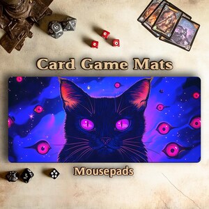 Tapete de juego MTG lindo / Kawaii. Tema de gato mago / Alfombrillas de ratón / Regalos acogedores para chicas gamer