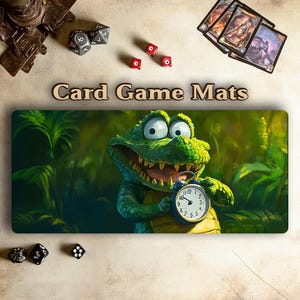 Tapete de juego MTG lindo / Temática de cocodrilo / Juego de cartas coleccionables / Alfombrillas para ratón / Regalos acogedores para chicas gamers