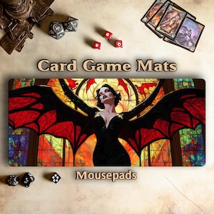 Tapete de jogo MTG | tema de vampiro/vitral/estilo gótico | mouse pads | Tapete de jogo de cartas TCG/MTG