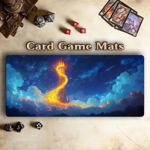 Tapete de jogo Lorcana | Tapete de mesa Golden Hair Castle | Tapete de jogo | Jogo de cartas colecionáveis | Tapete de jogo MTG