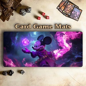 Tapete de jogo Lorcana | Mousepad Mickey's Castle | Tapete de jogo MTG | Jogo de cartas colecionáveis