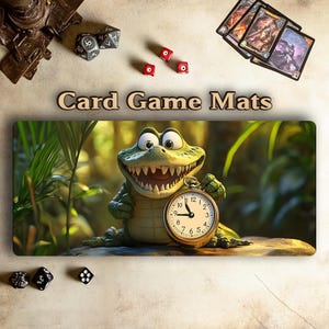 MTG Playmat fofo | Tema de crocodilo | Jogo de cartas colecionáveis | mouse pads | Presentes aconchegantes para garotas gamers