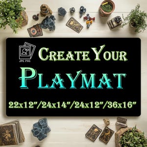 Tapis de jeu personnalisé | tapis de jeu de cartes | Tapis de jeu 24 x 12 pouces | Personnalisation avec des zones