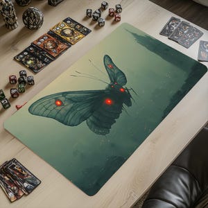 Tapis de jeu MTG | Tapis de jeu Duskmourn | tapis de jeu carte de l'homme aux papillons | tapis de souris homme-papillon