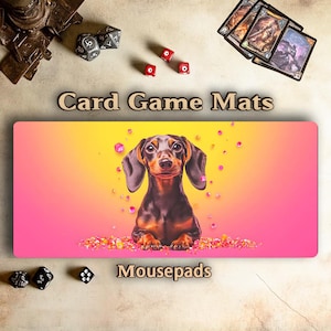 Tapete de juego MTG lindo / Tema de cachorro, perro salchicha / Alfombrillas para ratón / Regalos acogedores para chicas gamer