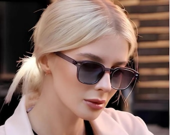 Gafas de sol cuadradas retro: lentes degradadas UV400 para mujer