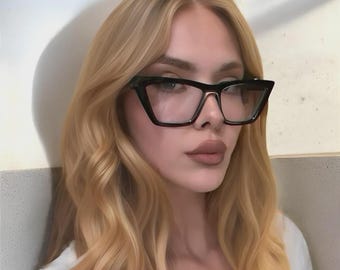 Black Square Clear Glasses: Edgy Retro Fashion Frames.