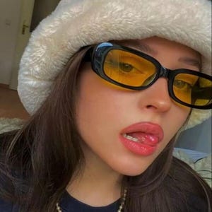 90s Y2K Yellow Lens Sunglasses: Retro Rave Eyewear