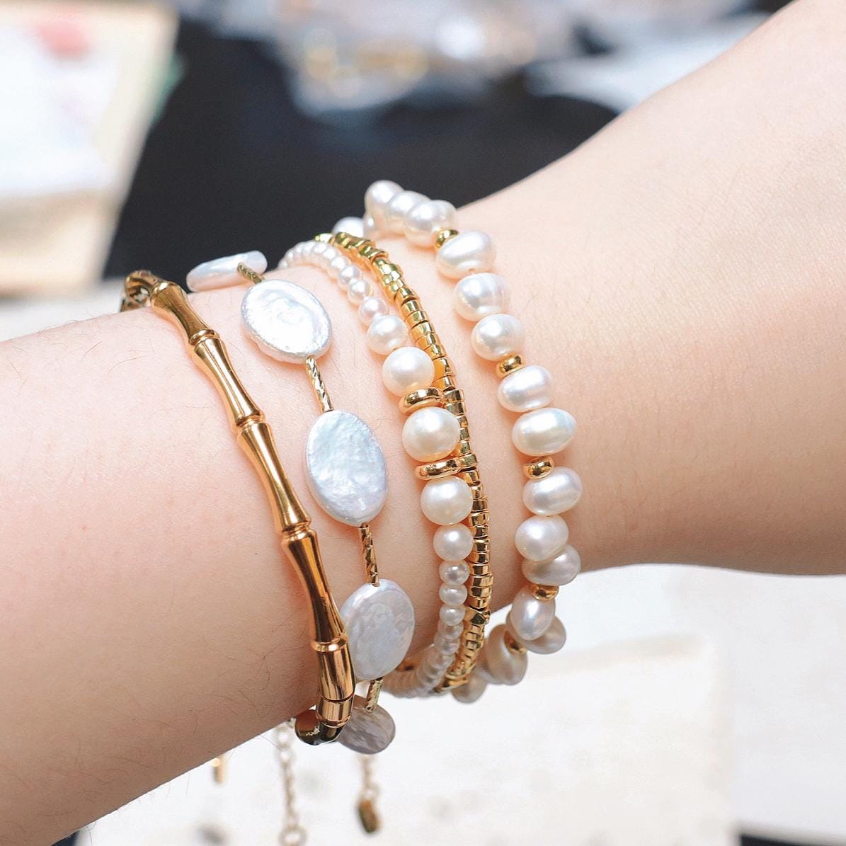 atelier el Drop bangle（K10＋pearl） V-350955605_2_565.jpg?pristine