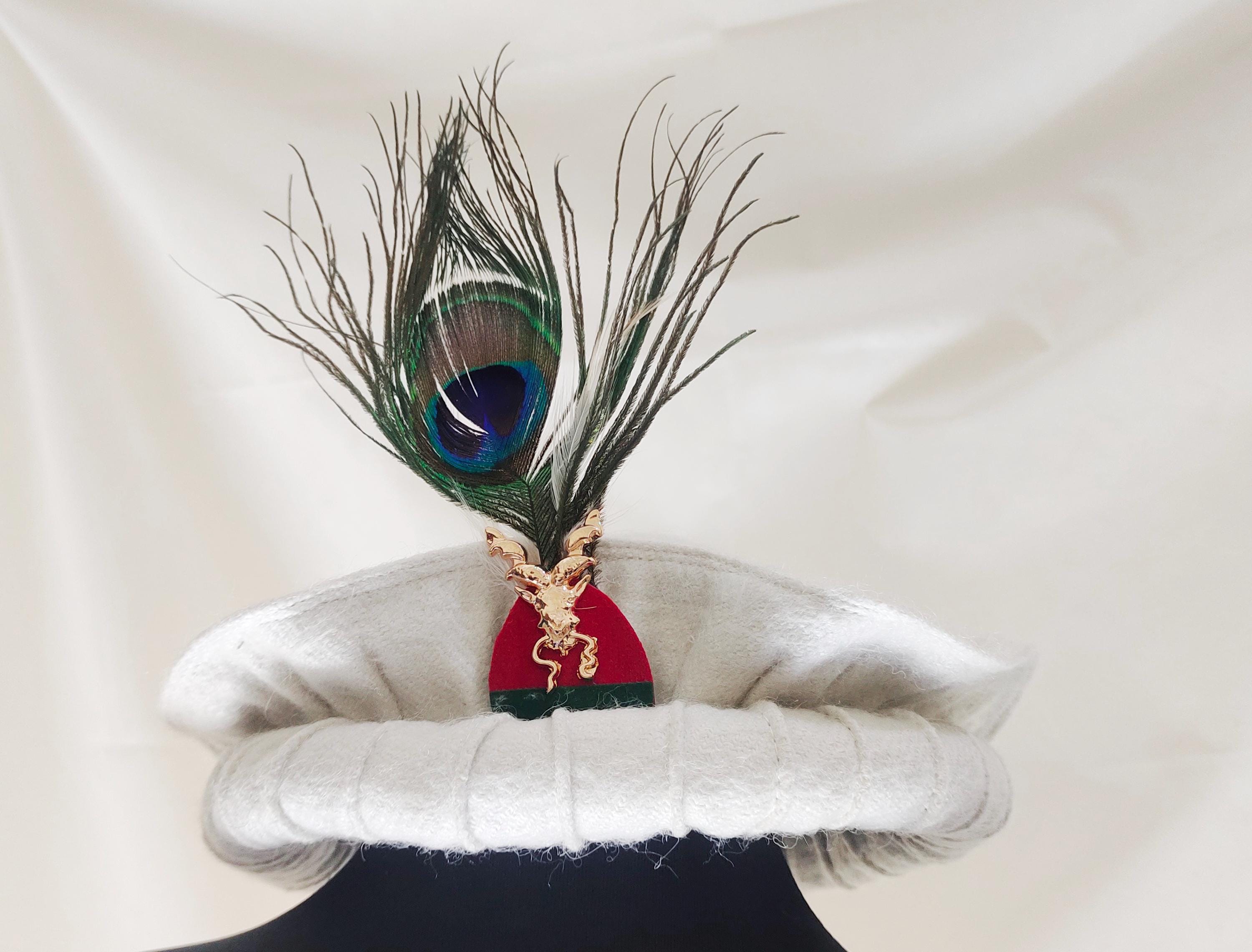 Handmade White Wool Pakol Cap: Afghan Kausia Hat With Feather - Etsy