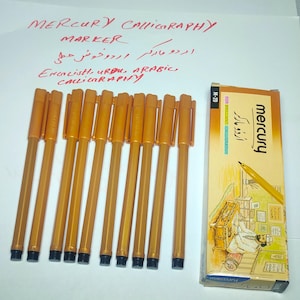 Pennarelli per calligrafia neri da 10 pezzi per l'arte araba - Strumento ideale per praticare la calligrafia araba, urdu o persiana. Perfetto per i principianti