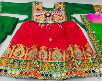 Afghan Kuchi Child's Dress (3-3.5 Year): Embroidered Eid Outfit