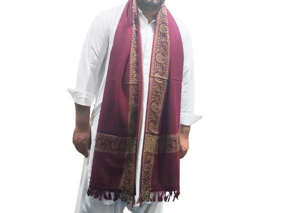 maroon shawl men