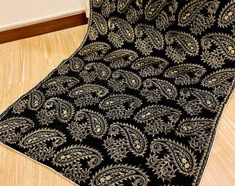 Chal de terciopelo de la diseñadora Kairy Jaal, chal de terciopelo totalmente bordado para mujer.