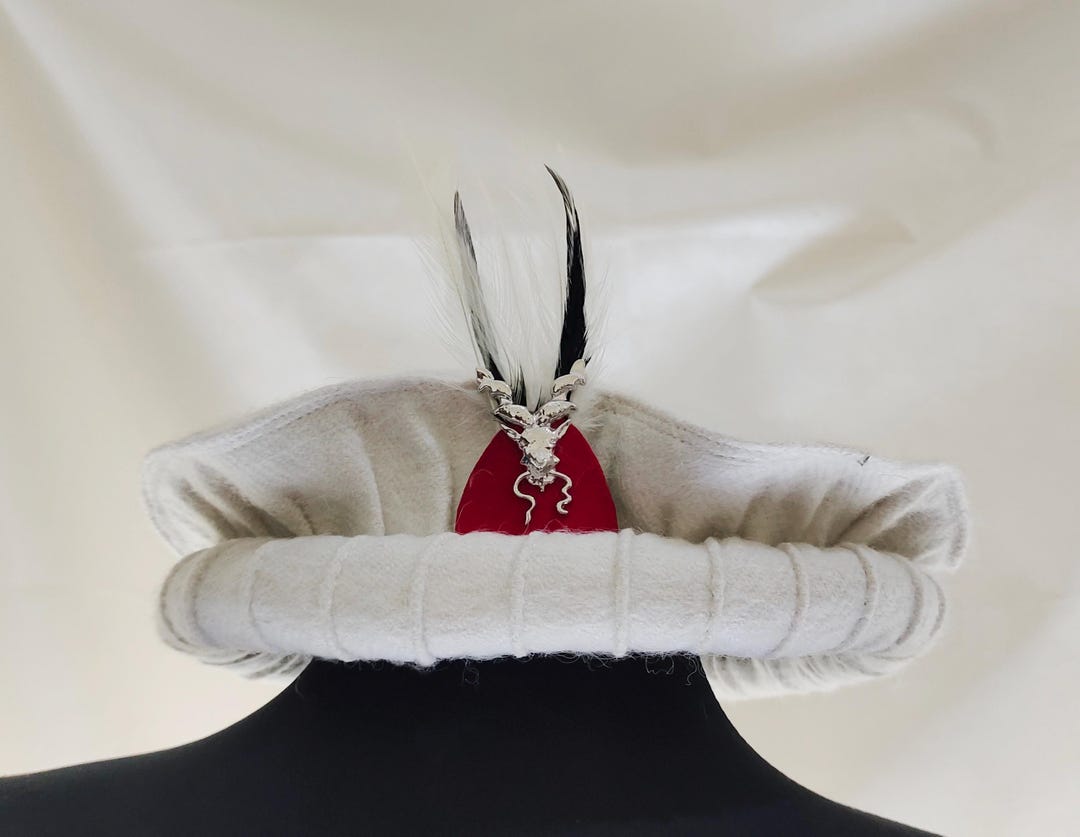 Handmade White Wool Pakol Cap: Afghan Chitrali Topi With Feather - Etsy