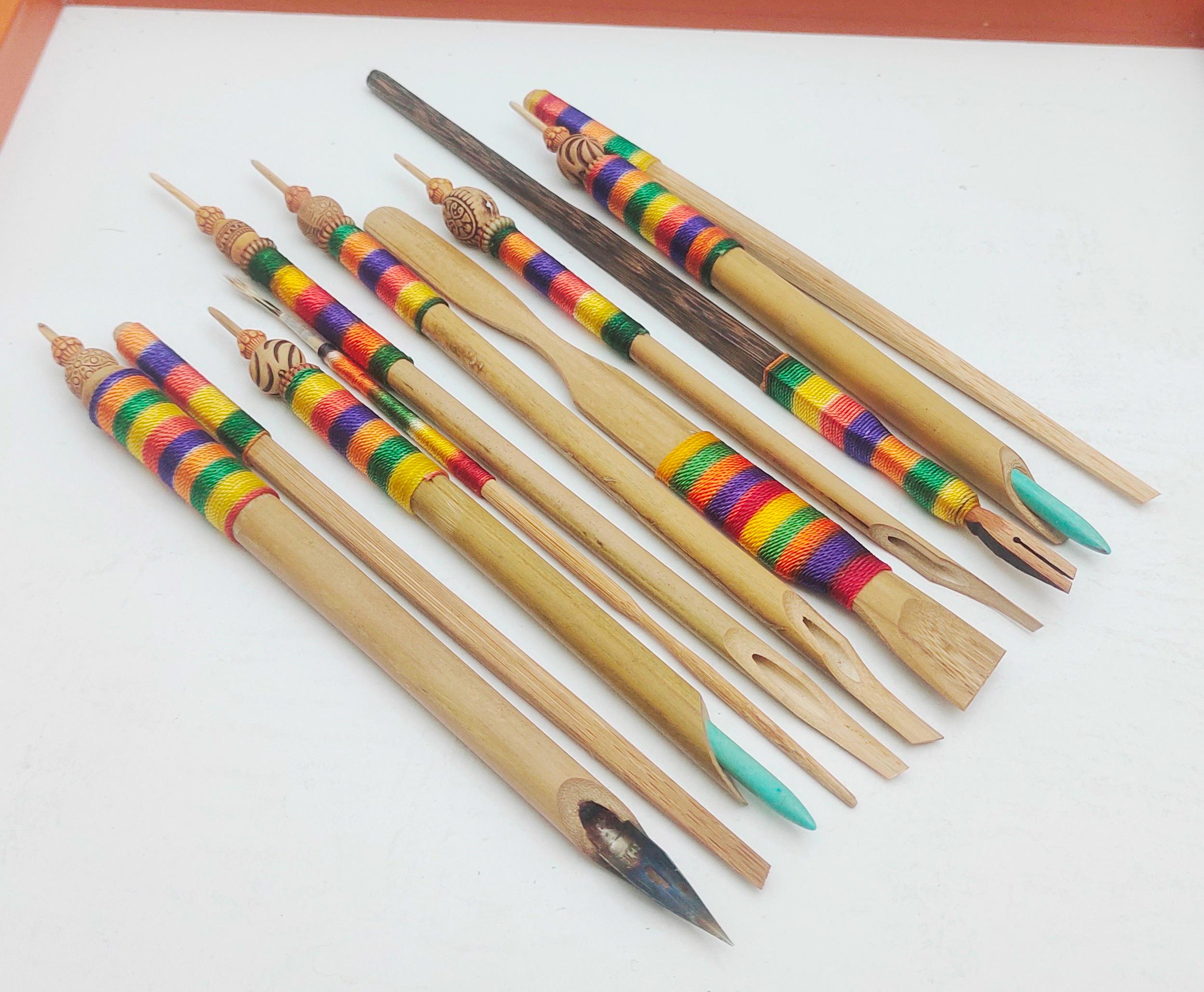 X9 Bambus Kalligraphie-Stifte Set - 9 Größen Für Arabische & Farsi Schrift (3mm Bis 50mm)