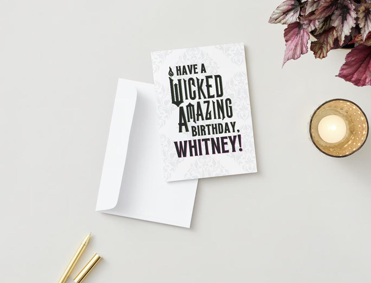 Customizable Canva Template for 2 Wicked Themed Birthday Card Designs