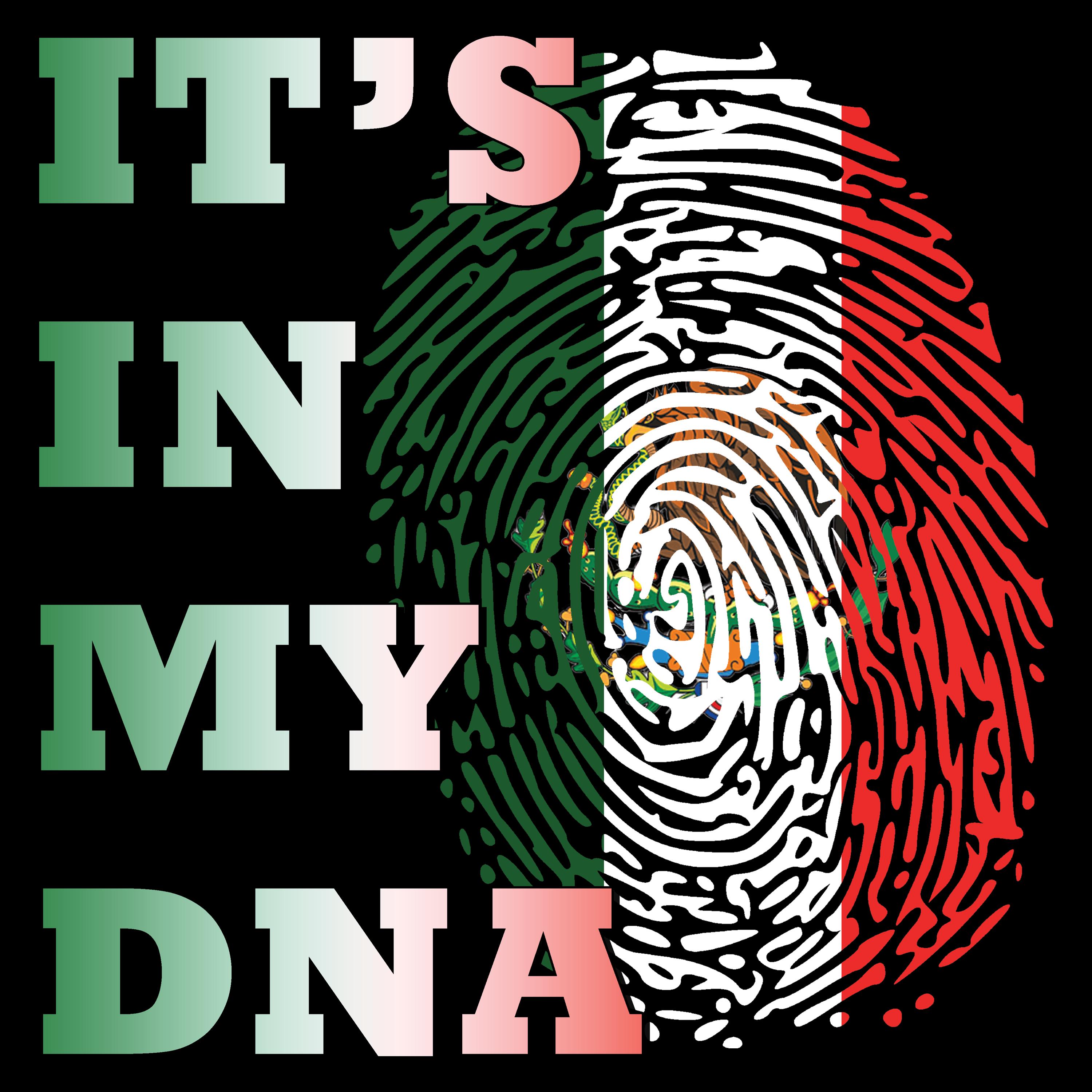 T-Shirt Uomo 'It's In My DNA' - 100% Cotone Biologico, Nero, Taglia XL, Stampa Di Qualità, GOTS