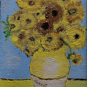 An Original painting by Mary Lynn Plaisance--- Van Gogh Sunflowers