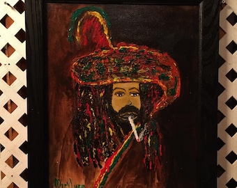 ORIGINAL acrylic painting by Mary Lynn Plaisance titled Rasta Man